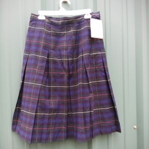 New Junior Girls Teens Tartan Plaid Midi Skirt Size 8 1/2 School Uniform Preppy